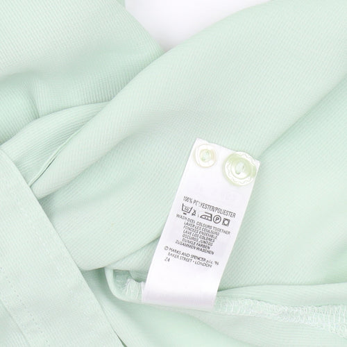 Marks and Spencer Women’s Green Button-Up Shirt UK 14 Short Sleeve