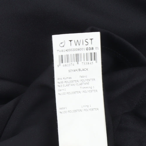 Twist Women Black Size 10 Bodycon Mesh Zip Party Cocktail Dress