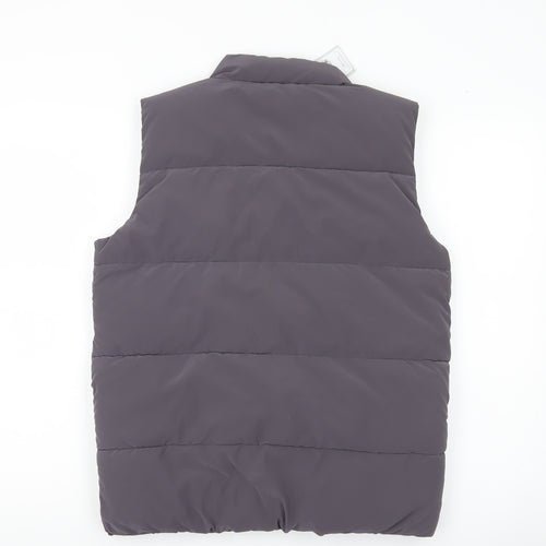 Tu Girls Grey Puffer Bodywarmer 13-14Y Regular Fit Quilted Zip Waistcoat