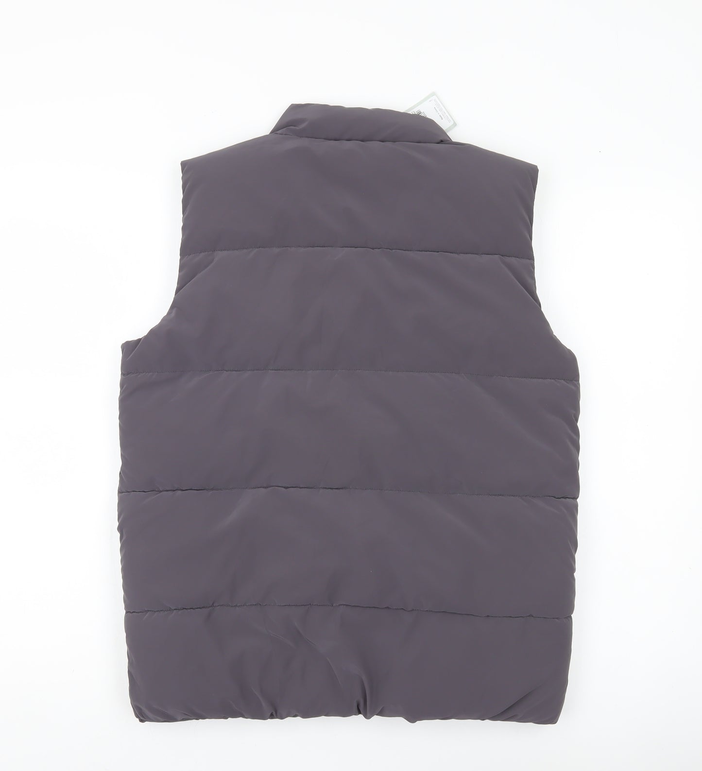 Tu Girls Grey Puffer Bodywarmer 13-14Y Regular Fit Quilted Zip Waistcoat
