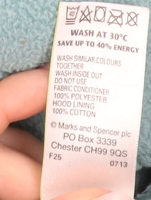 Marks and Spencer Women’s Blue Fleece Toggle Hooded Coat UK 12
