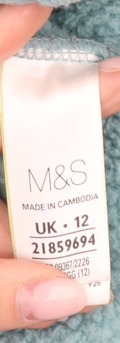 Marks and Spencer Women’s Blue Fleece Toggle Hooded Coat UK 12