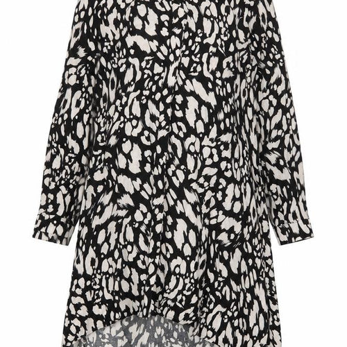 Apricot Women’s Black Animal Print Hi-Low Shirt Dress Size 12