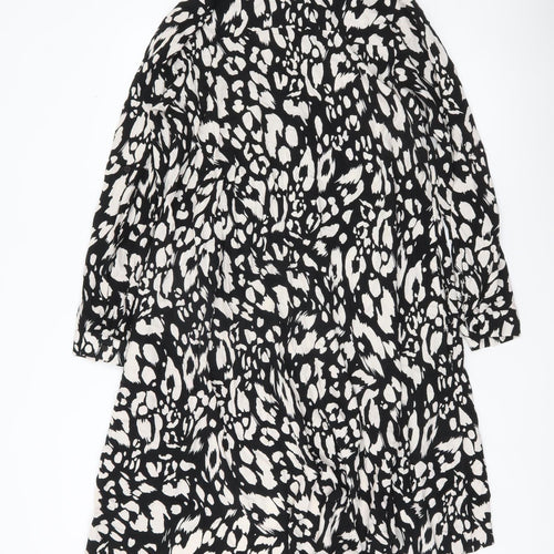 Apricot Women’s Black Animal Print Hi-Low Shirt Dress Size 12