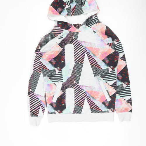 Next Unisex Kids Multicoloured Pullover Hoodie Size 6 Geometric Print