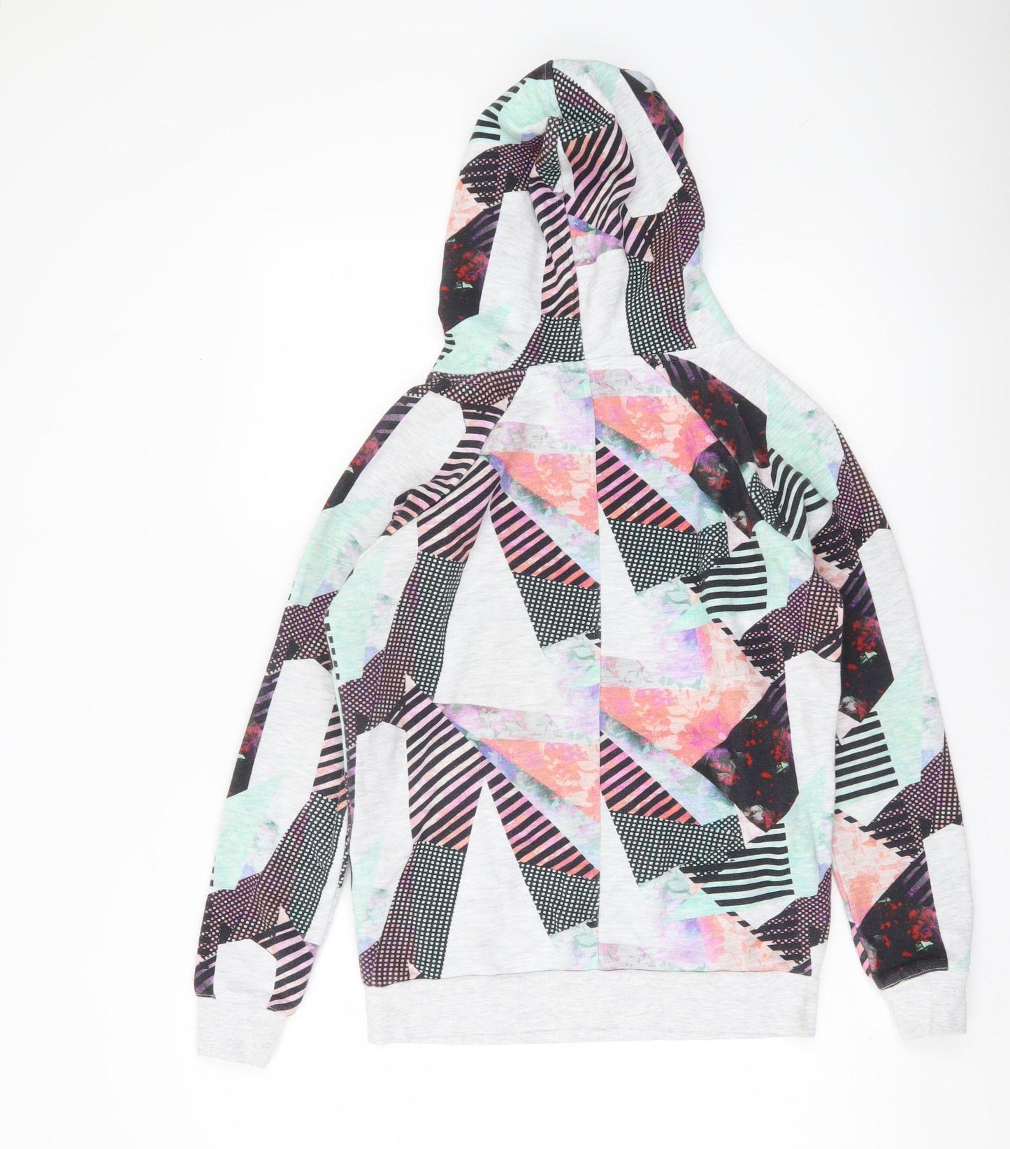 Next Unisex Kids Multicoloured Pullover Hoodie Size 6 Geometric Print