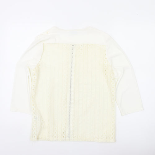 Anonymous Women Ivory Lace Zip Tunic Blouse Size 16