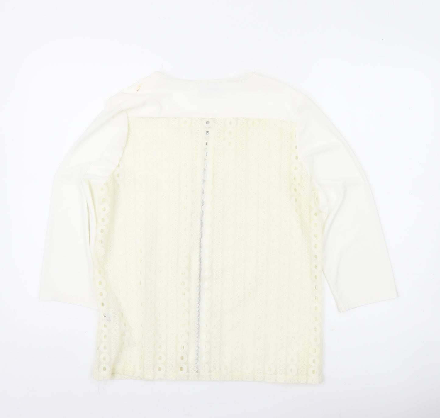 Anonymous Women Ivory Lace Zip Tunic Blouse Size 16