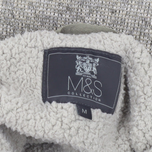 Marks and Spencer Mens Grey Knit Full Zip Jacket Size M