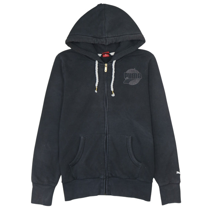 Puma Women's Black Full Zip Hoodie Size 14 UK Cotton Blend
