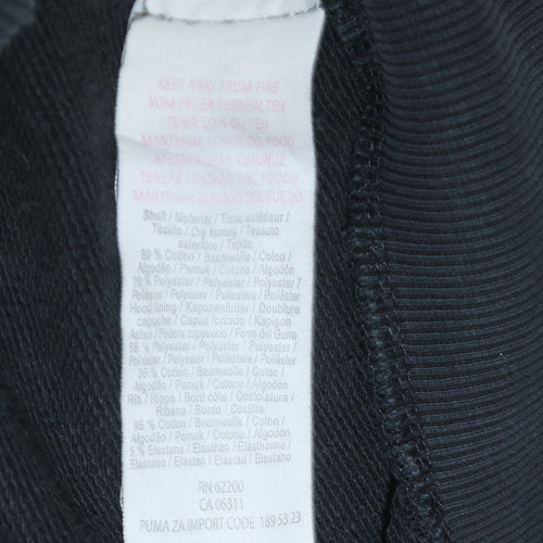 Puma Women's Black Full Zip Hoodie Size 14 UK Cotton Blend