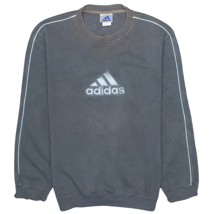 Adidas Men’s Grey Pullover Sweatshirt Size S Crew Neck Logo