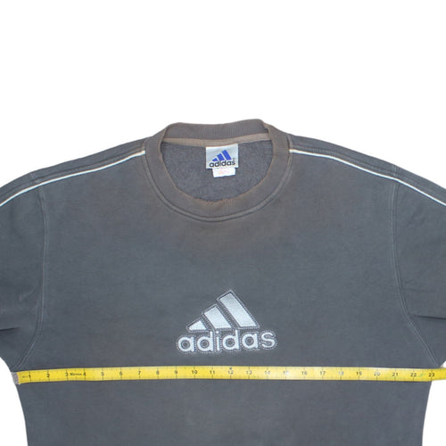 Adidas Men’s Grey Pullover Sweatshirt Size S Crew Neck Logo