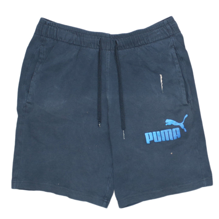 Puma Boys Blue Athletic Shorts 13-14Y Elastic Waist Drawstring Pockets