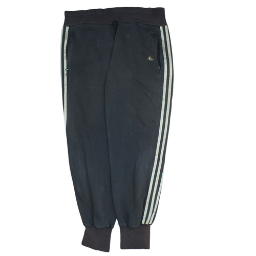 Adidas Womens Black Size 14 Jogger Sweatpants Tapered Stripe