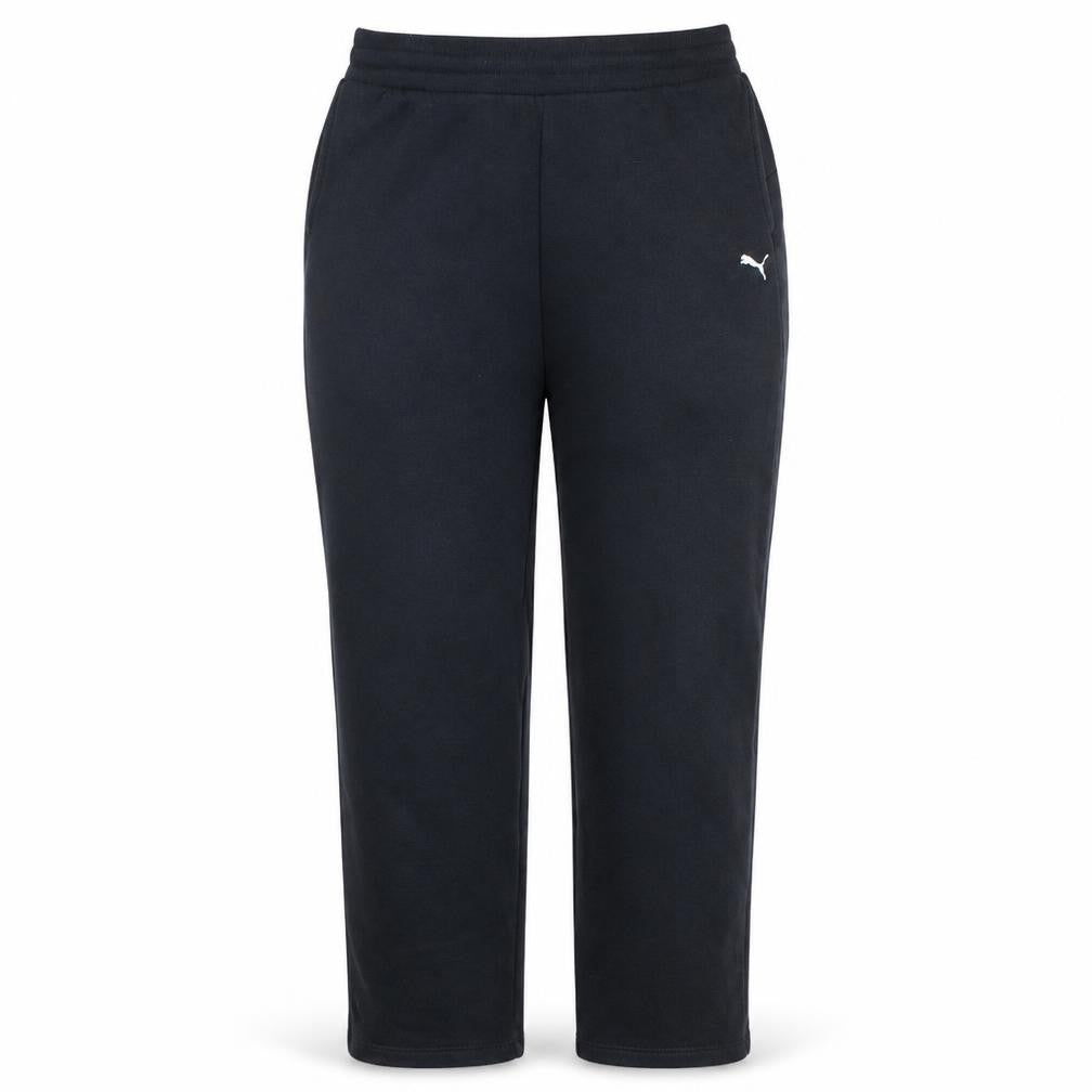 Front view of Puma women’s black m sweatpants fleece regular fit trousers