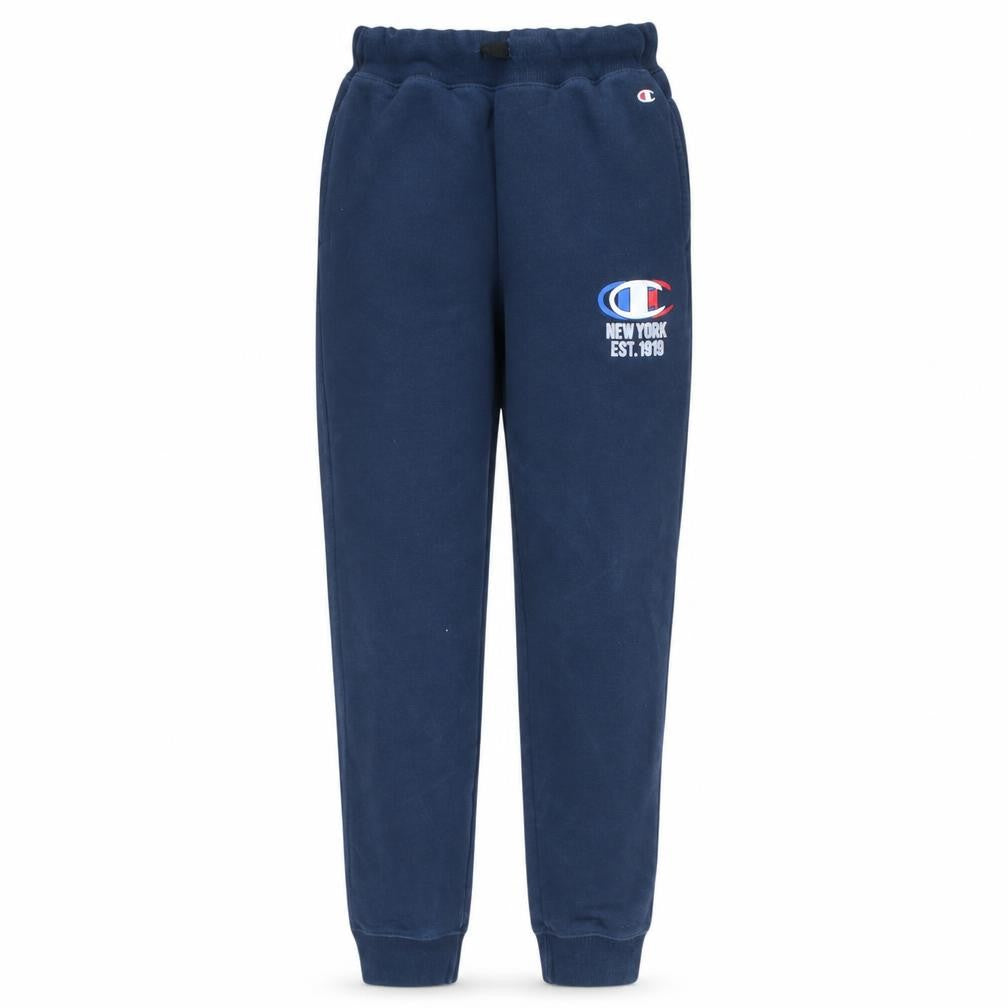 Front view of Champion women’s blue jogger sweatpants small cotton blend