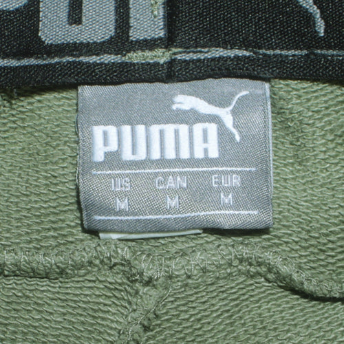 Puma Men’s Green Sweatpants M Regular Fit Tapered Logo Casual