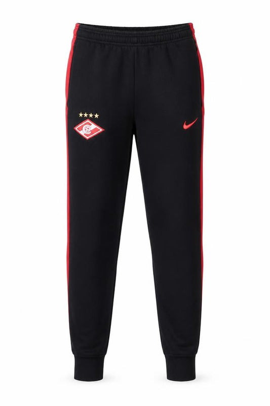 Front view of Nike Men’s Black Red Jogger Sweatpants S Tapered Football Training