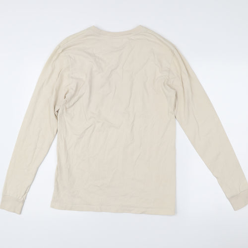 Posty Co Men’s Beige Long Sleeve Graphic Music T-Shirt Size S