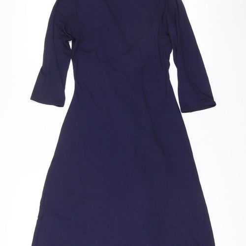 Phase Eight Women’s Blue Size 10 V-Neck Wrap Dress Long Sleeve