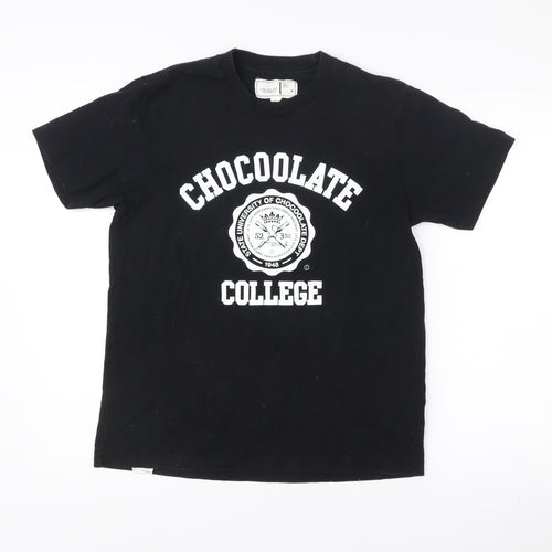 CHOCOOLATE Men’s Black Medium College Graphic Cotton T-Shirt