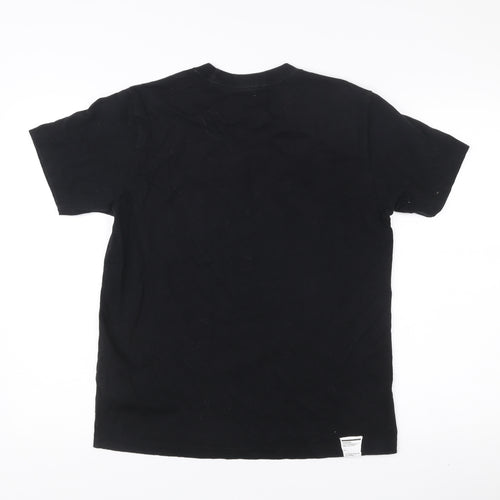 CHOCOOLATE Men’s Black Medium College Graphic Cotton T-Shirt