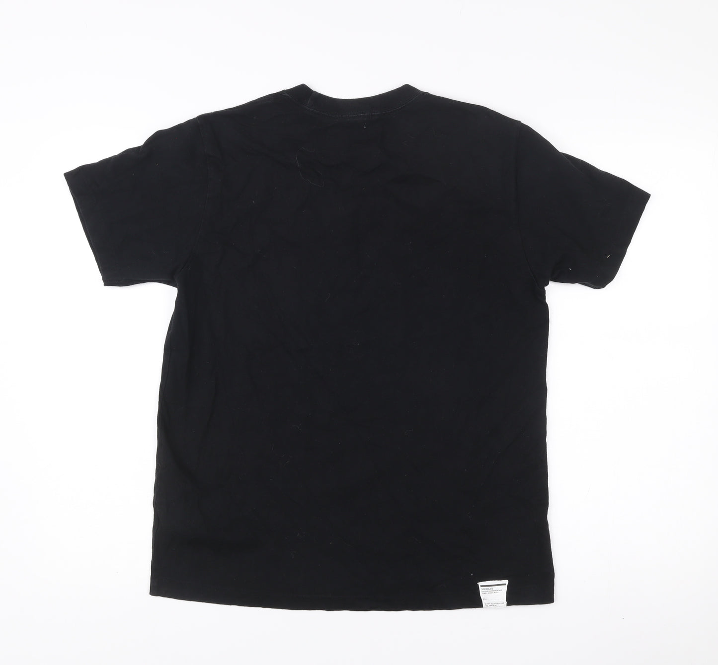 CHOCOOLATE Men’s Black Medium College Graphic Cotton T-Shirt