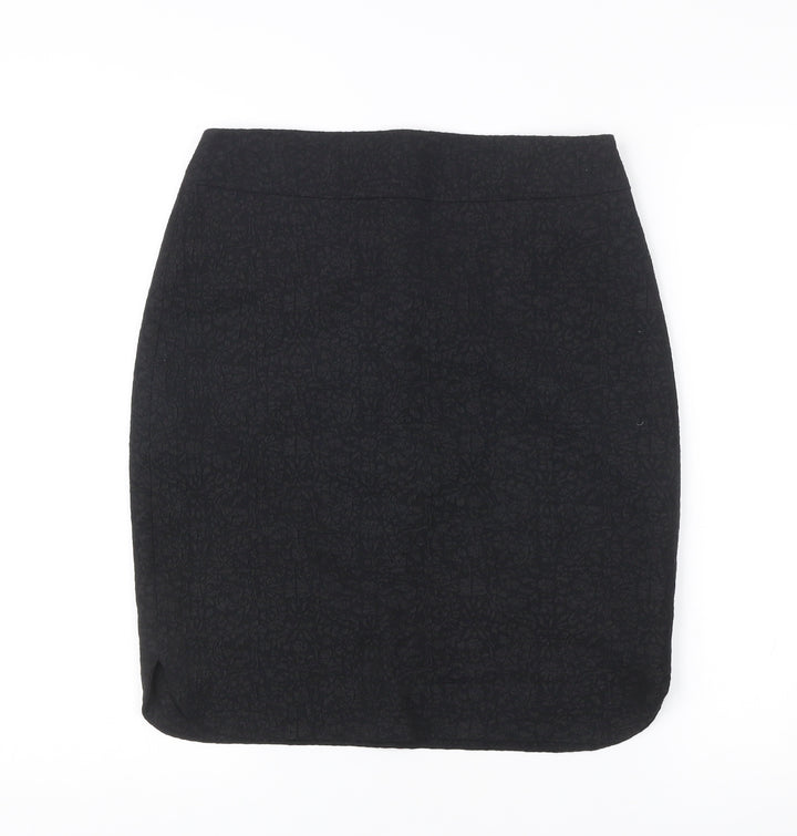 Mango Womens Black Size 12 Pencil Skirt Workwear Formal Lined