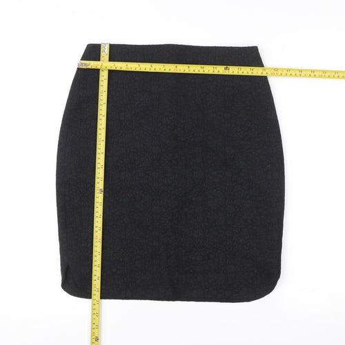Mango Womens Black Size 12 Pencil Skirt Workwear Formal Lined