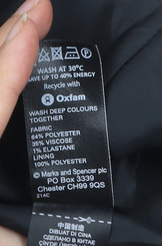Marks and Spencer Womens Black Grey Bodycon Dress Size 12 Workwear