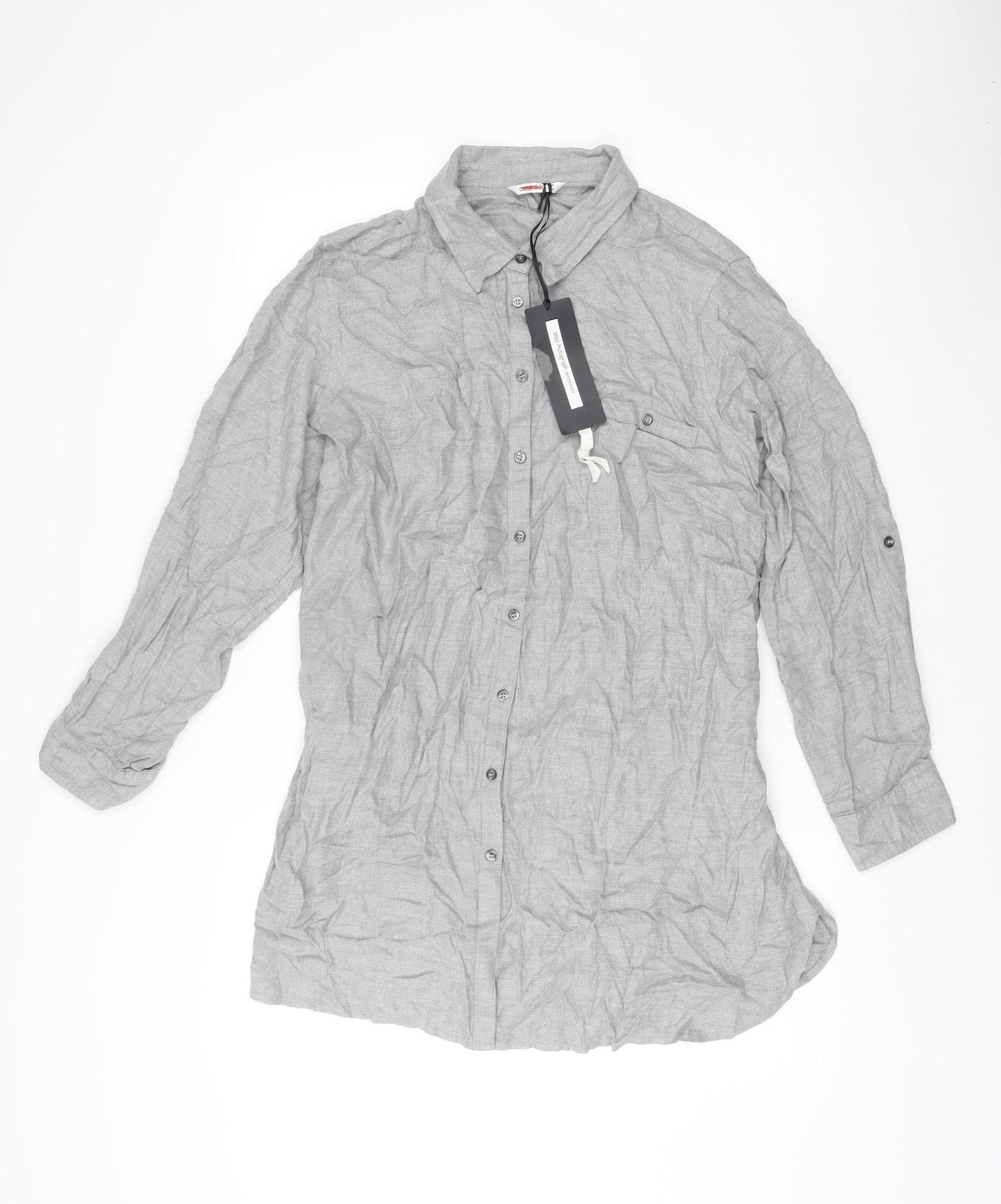 Marks and Spencer Women’s Grey Shirt Dress Size 22 Viscose Belted
