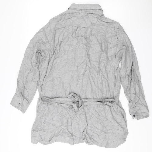 Marks and Spencer Women’s Grey Shirt Dress Size 22 Viscose Belted