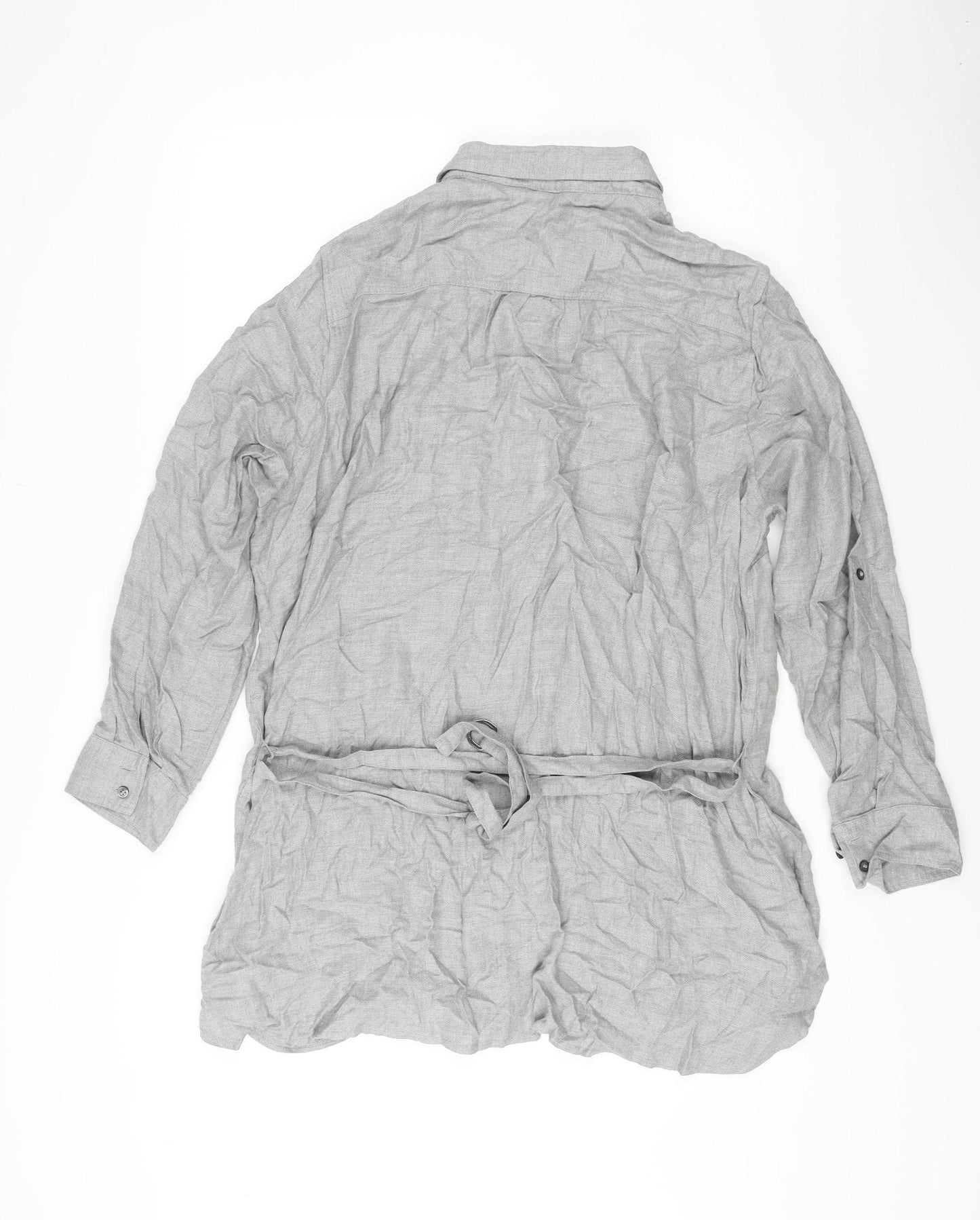 Marks and Spencer Women’s Grey Shirt Dress Size 22 Viscose Belted