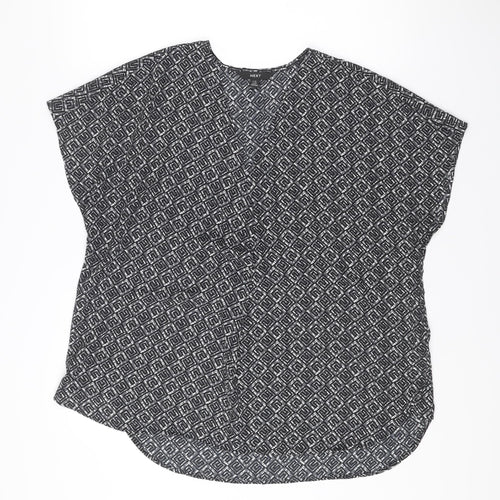 Next Womens Black Geometric Sleeveless Blouse UK 14