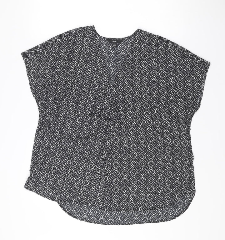 Next Womens Black Geometric Sleeveless Blouse UK 14