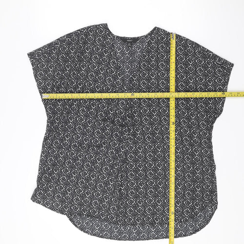 Next Womens Black Geometric Sleeveless Blouse UK 14