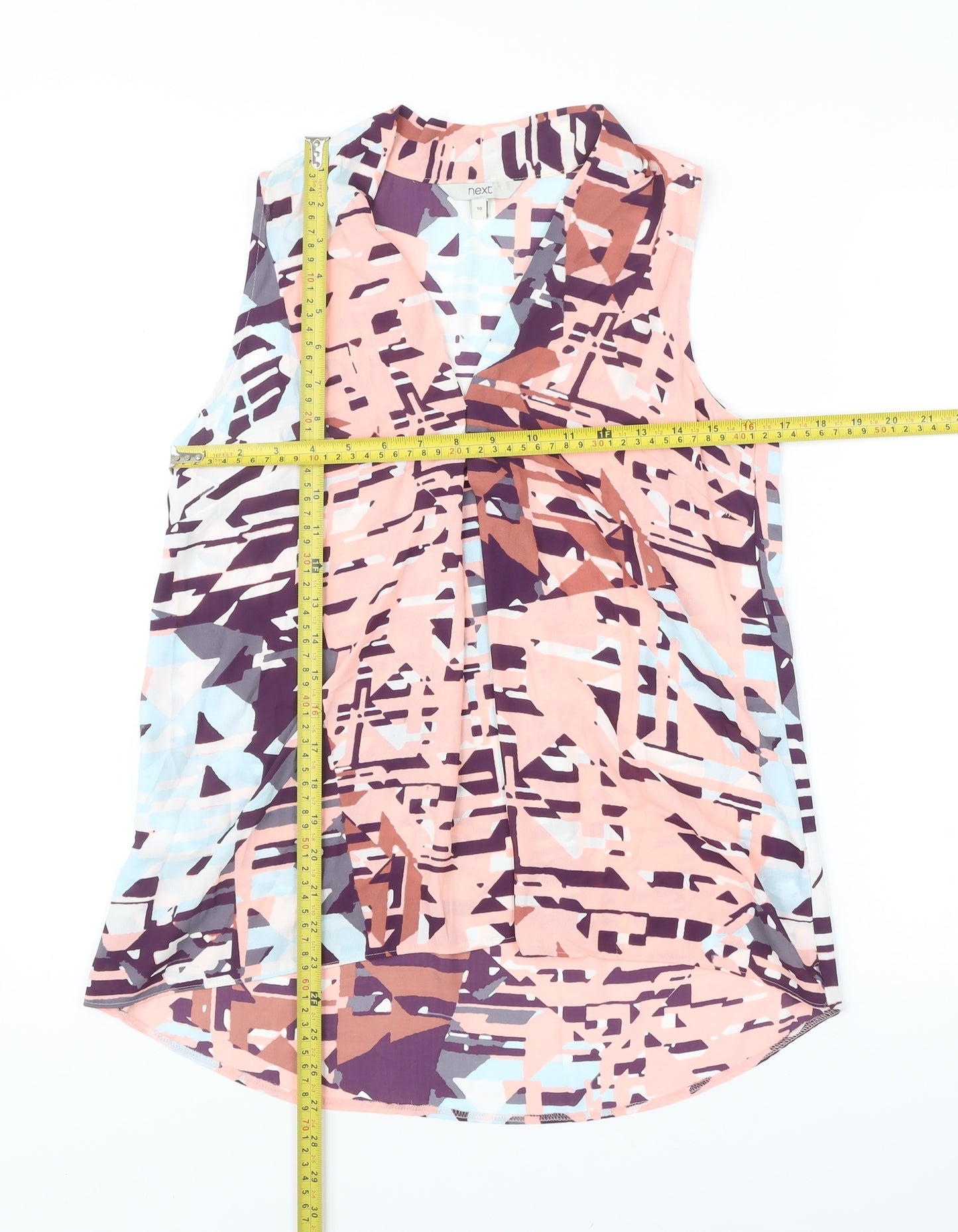 Next Women’s Multicoloured Geometric Sleeveless Tunic Blouse UK 10
