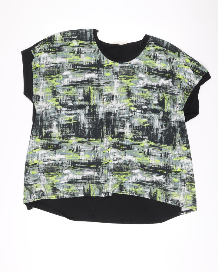 Virtuelle Women’s XL Black Multicoloured Sleeveless Tunic Blouse