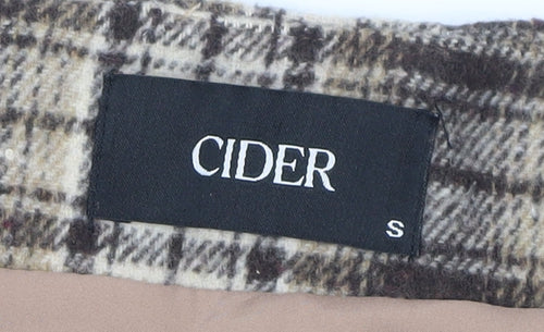 Cider Women Brown Plaid Tweed Mini Skirt Size S Straight Lined