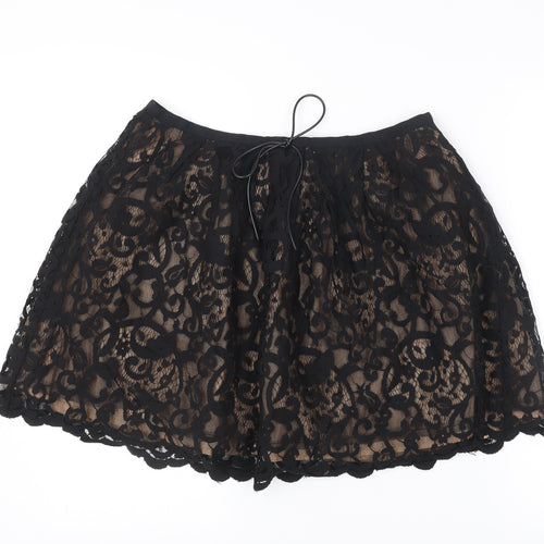 Topshop Women Black Lace A-Line Skirt UK 14 Formal Party