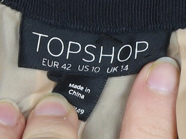 Topshop Women Black Lace A-Line Skirt UK 14 Formal Party