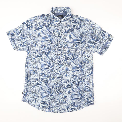 Marks and Spencer Men’s Blue Slim Fit Tropical Short Sleeve Shirt M