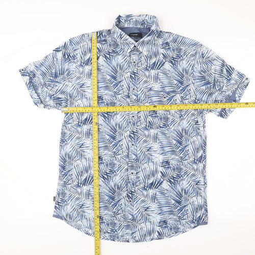 Marks and Spencer Men’s Blue Slim Fit Tropical Short Sleeve Shirt M