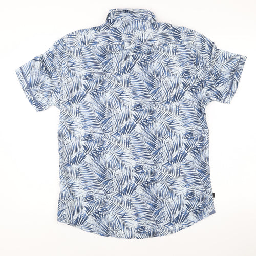Marks and Spencer Men’s Blue Slim Fit Tropical Short Sleeve Shirt M