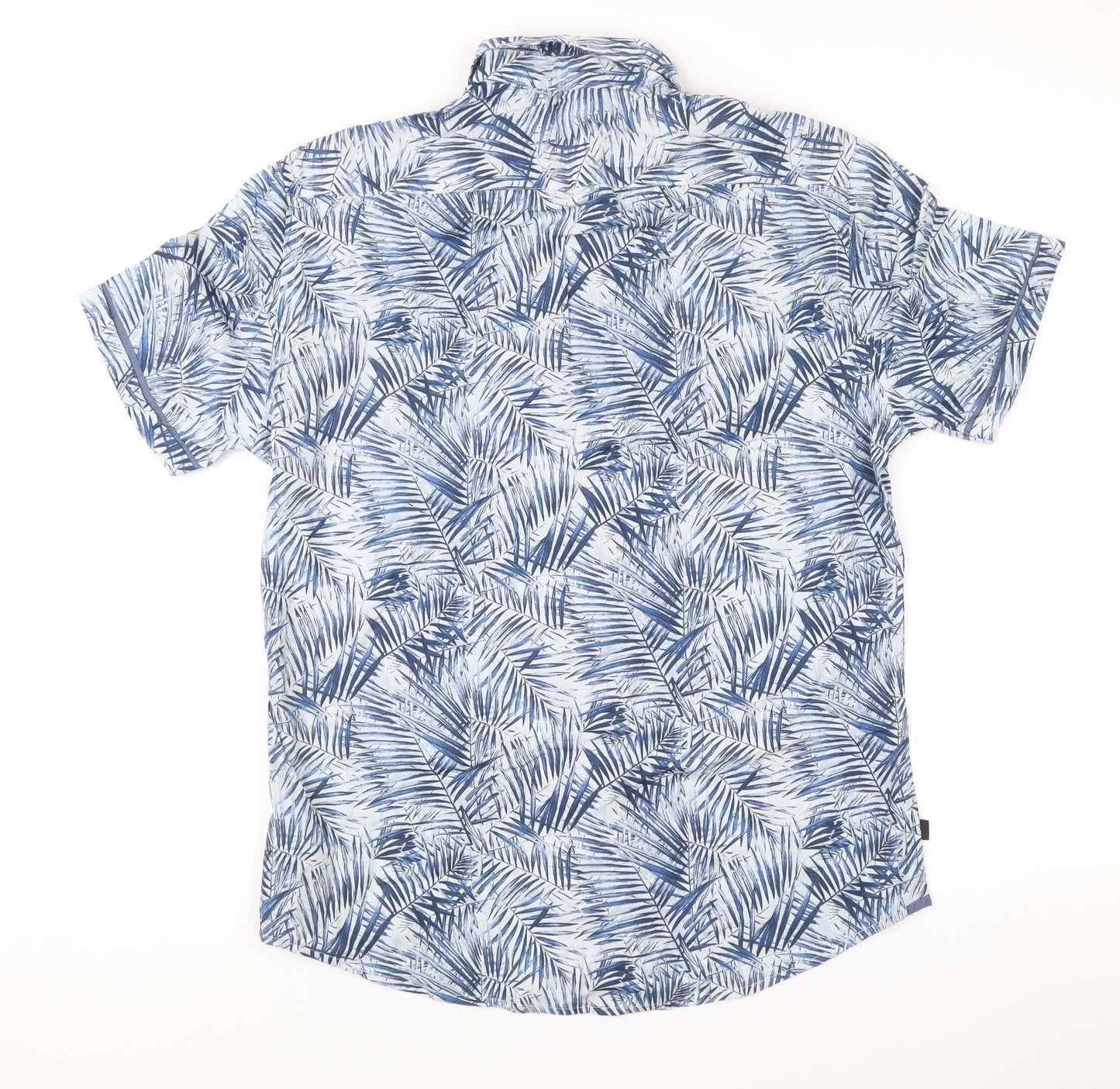 Marks and Spencer Men’s Blue Slim Fit Tropical Short Sleeve Shirt M