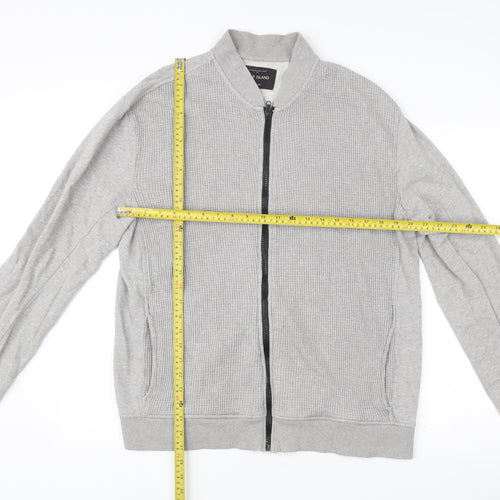 River Island Mens Grey Cotton Zip Track Jacket Size L