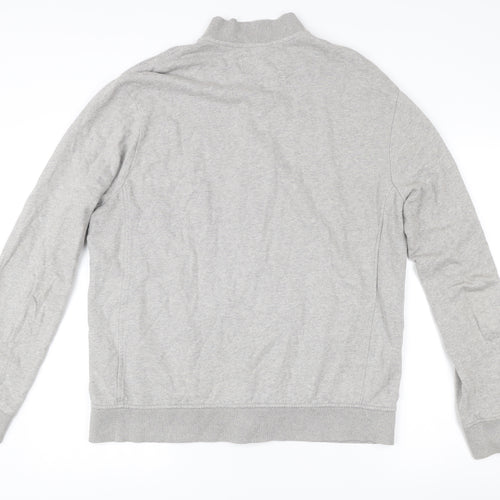 River Island Mens Grey Cotton Zip Track Jacket Size L