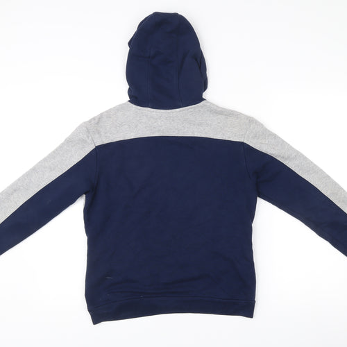 Adidas Boys Blue Grey Pullover Hoodie 11-12 Years Logo Sportswear
