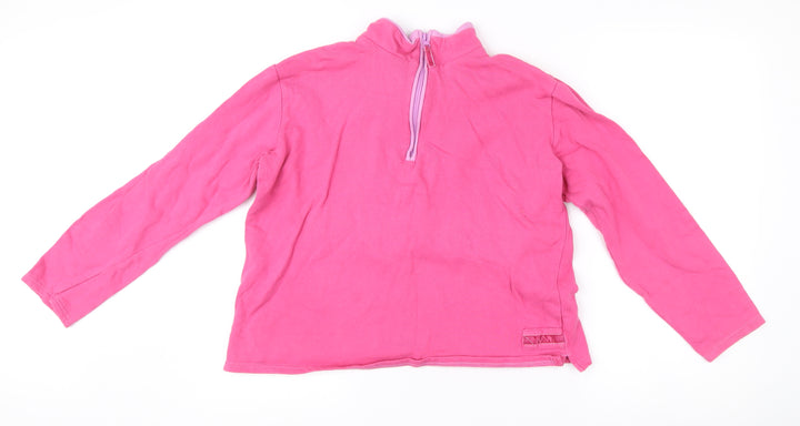 Peter Storm Womens Pink Cotton 1/4 Zip Track Jacket Size 12